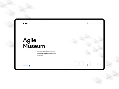 Identity and web design for Agile Museum 3d adaptive agile apadtive branding cinema 4d design landing page space triangles ui ui ux web web site webdesign website design white whitespace