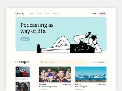 Podcast Landing Page branding landing page podcast ui ux