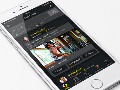 News Feed - Fitness agency app app design fitness gym ios iphone app news news feed search gym ui ux workout
