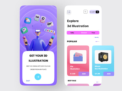 Online Shop Illustration  App UX-UI Design