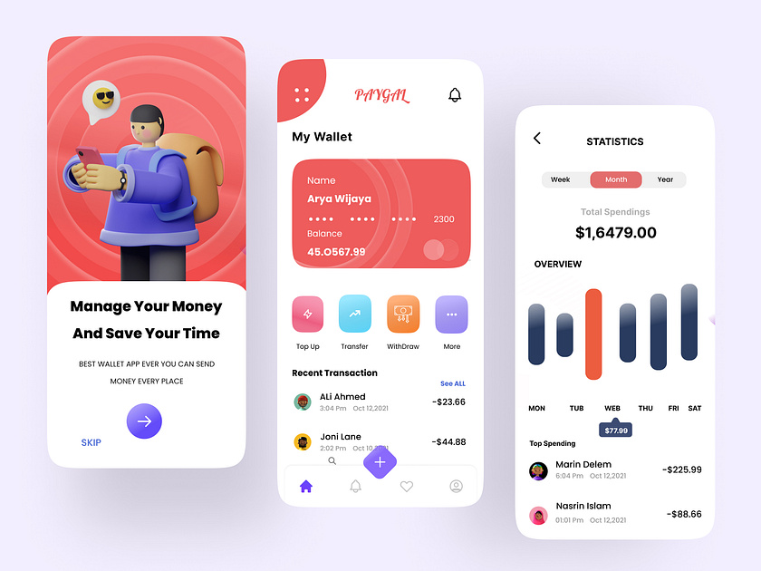 Wallet App-UiUX by Mohammad Fahad on Dribbble