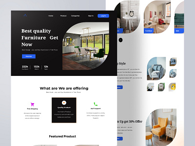 Furniture Landing Page branding clean e commerce furniture furniture landing page furniture website homepage interface landing page online shopping product property shop uiux ux web web design website work workspace landing page