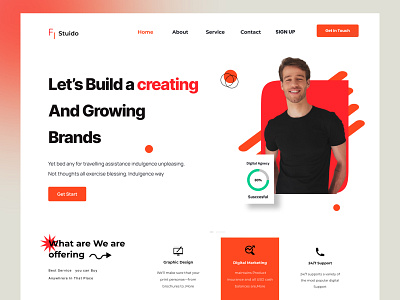 Creative Agency landing page agency app design design illustration landing page landing page design logo marketing popular seo top design dribbble trend ui ui design ux ux design web web design webdesign website