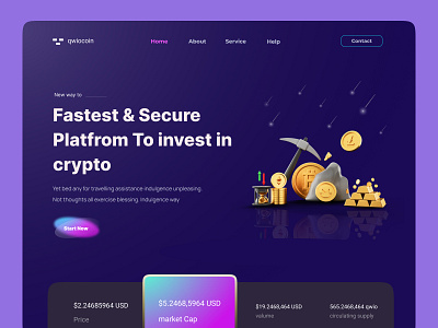 cryptocurrency Website Header