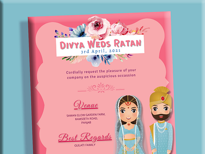 Indian Wedding Invitation design illustration