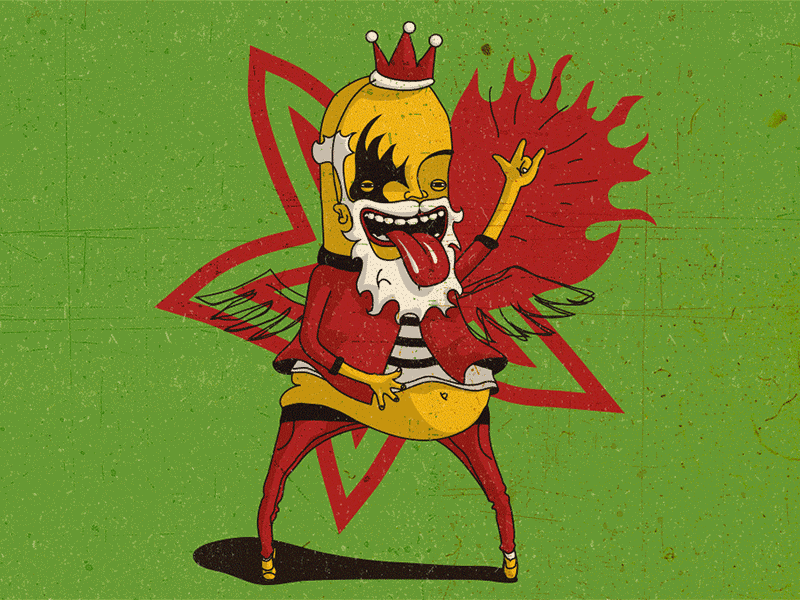Drunk Patrick elvis hero illustration mascot rocknroll