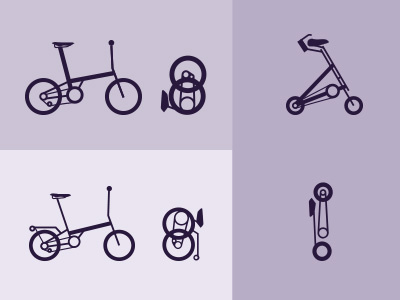 Folding bikes icons bike icons outline simple
