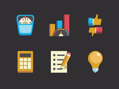 Icons set for secret project ;) dashboard icons idea note social weights