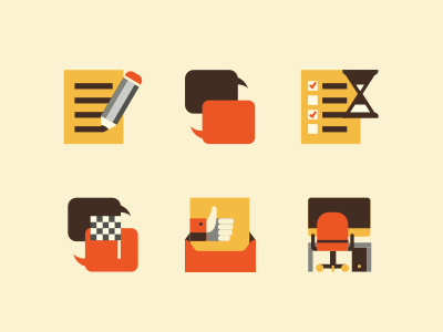 Icon set for a content support cv final icons interview offer test workplace