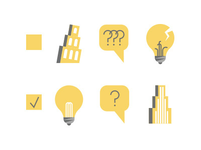 Think — Ask — DO icons idea question rules tower