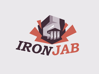 Logo design for AironJab design fist hand illustration iron jab logo