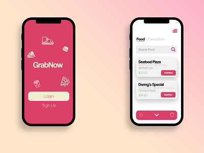 GrabNow UI app phone ui ux