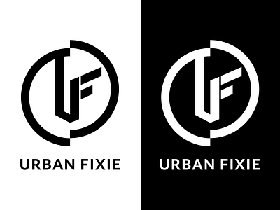 Logo URBAN FIXIE branding design flat lettering logo typography vector