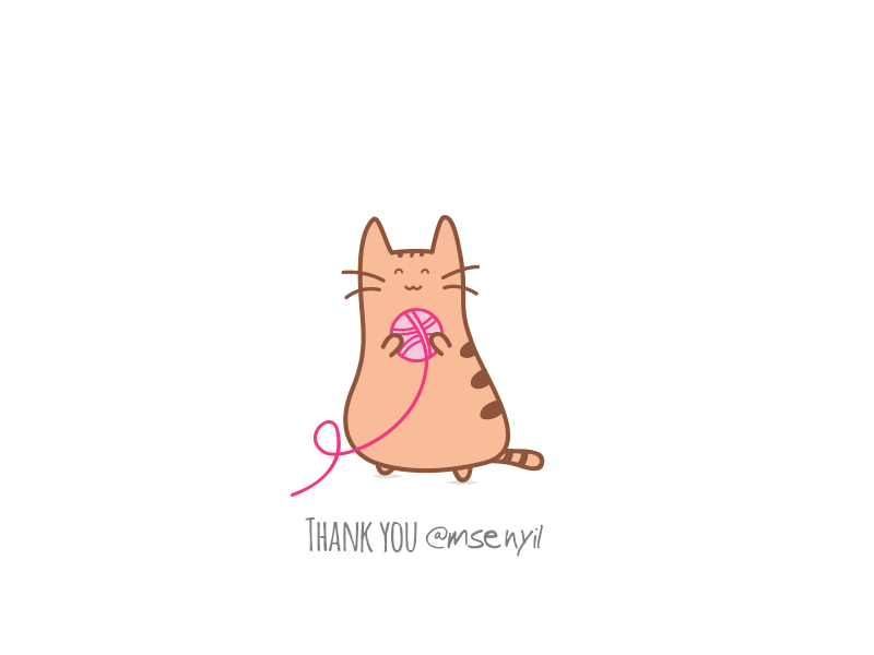 Thank you Muharrem! animation cat dribbble illustration invitation invite jump thank you thanks