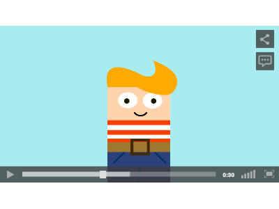 Player Redesign animation boy character design flat fun gif illustration loop vector video video player