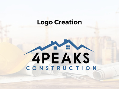 4 Peaks Construction Logo Design branding design graphic design icon logo typography vector