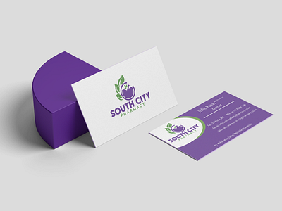 South City Pharmacy Business Card Design branding design graphic design icon logo typography vector