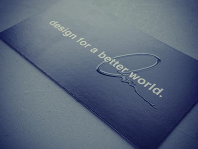 design for a better world. business cards helvetica spot uv
