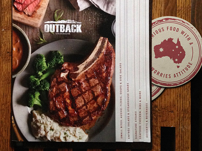 Outback of the Future | Menu bloomin coasters great identity outback restaurant steak steakhouse