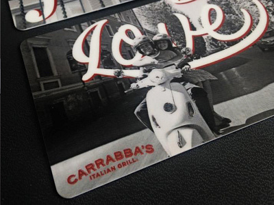 Love Gift Card | Carrabba's Italian Grill black card gift grill italian love photo red typography white