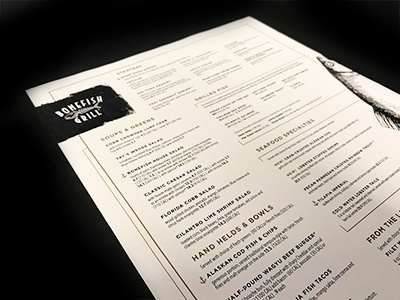 Bonefish Grill | Menu Concept black concept fish food gold menu minimal restaurant typography