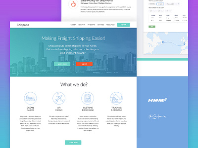 Shippabo Company Website booking cargo clean freight outline shipping ui ux web website
