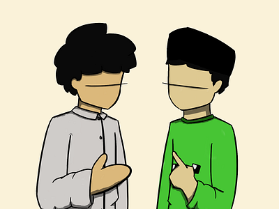 Male character illustration for Islamic recitation