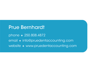 Business Card (back) for Pruedent Bookkeeping accounting bookkeeping business card