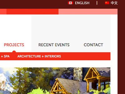 Navigation for Seer Resort Company interface menu nav navigation website