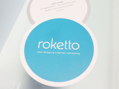 Roketto Business Cards (or coasters if you're an asshole) business card business cards circular business card coaster coasters design print print design round cards typography