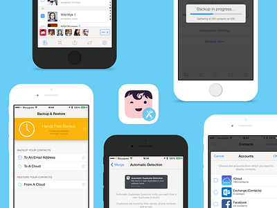 BeauContact for iOS app contacts icon mobile ui popup progress