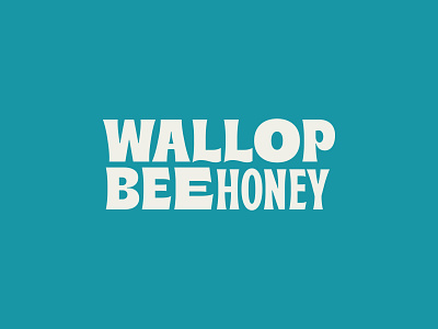 WallopBee Type Lockup bee chili infused honey honeybee logo typogaphy