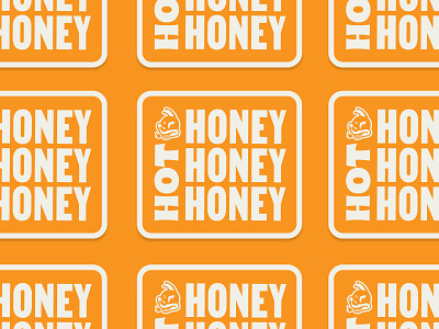 Hot Honey Sticker bee branding honey honeybee hot hot honey stickers typohraphy