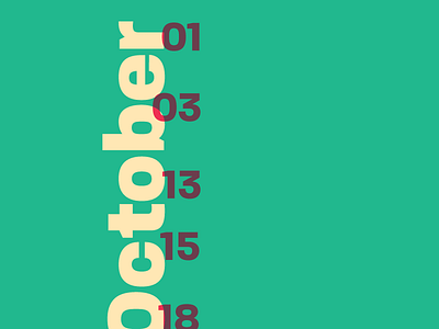 October '57 50s 60s aqua calendar october overlay overprint pink seafoam green vintage