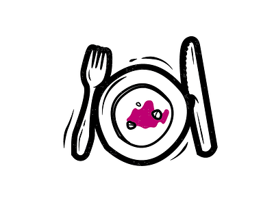 DinDin dinner food fork illustration knife yum