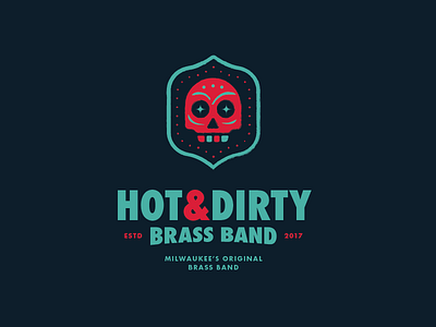 Hot & Modern band brass dirty hot logo milwaukee modern sugar skull