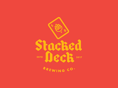 Stacked Deck Brewing beer branding brewery brewing deck hops playing cards stacked