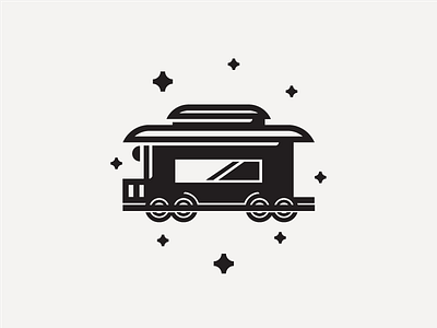 Cosmic Caboose caboose cosmic icon illustration stars thick lines trains