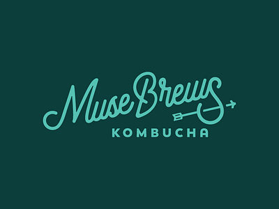 Muse Brews Unused arrow brews drink kombucha logo muse