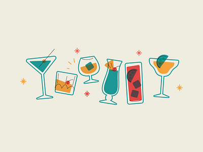 More Drinkies 1950s cocktail drinks illustrations liqour martini vintage