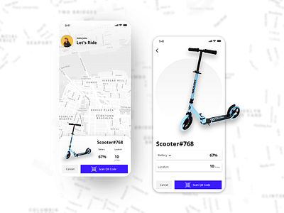 Scooter rent concept app icon illustration minimal rent scooter scooterapp typography ui ux uidesign ux