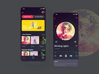 Music app app ui darkui music app music app ui ui uiuxdesign