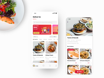 Online food ordering app concept
