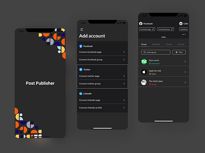 Post Publisher Dark Mode post social media social media marketing ui ux