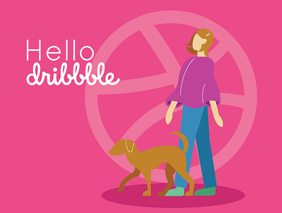 Hello Dribbble! adobe illustrator dog first shot hello dribbble illustration vector