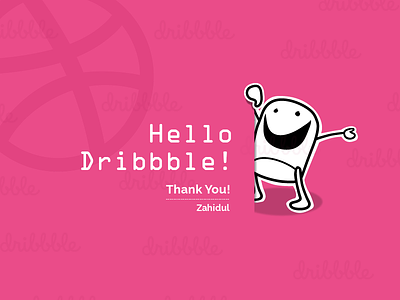 Hello Dribbble! debut dribbble first flat hello illustration invitation shot