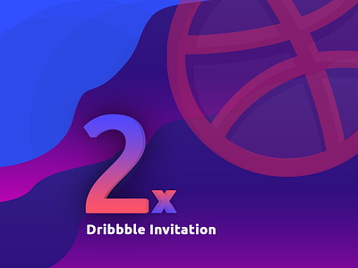 2x Dribbble invites color design draft dribbble gift giveaway invitation invite trending two