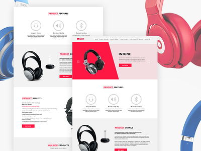 Product Landing Page PSD Template - Freebie