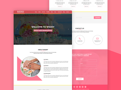 Weddy – Wedding Planner PSD Template bridal bride ceremony engagement event groom landing page marriage wedding wedding agency wedding planner wedding psd