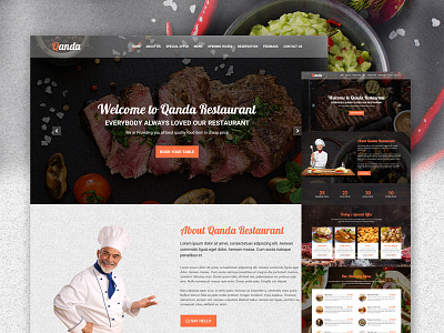 Restaurant Onepage PSD Template